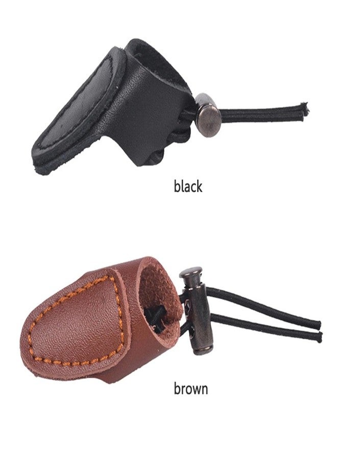RedOak Soft Leather Thumb Ring Adjustable Recurve Bow Thumb Guard Finger Protector - Pack of 2 - Image 3