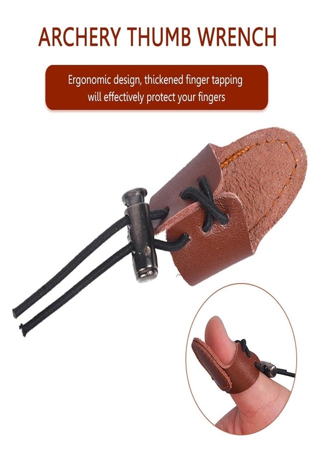 RedOak Soft Leather Thumb Ring Adjustable Recurve Bow Thumb Guard Finger Protector - Pack of 2 - Image 4