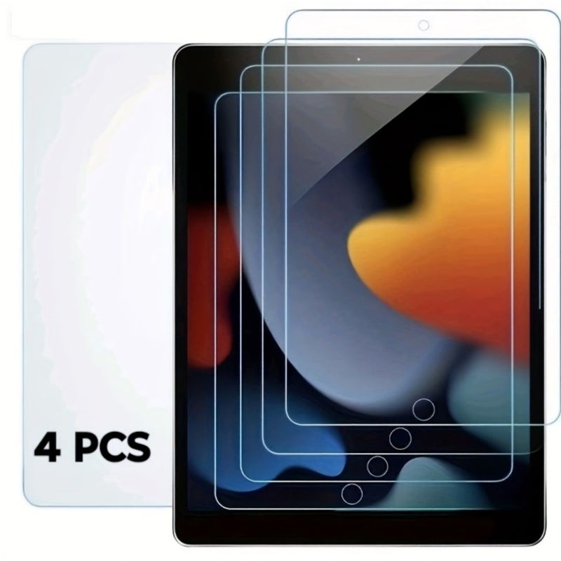 لواقي الشاشة من الزجاج المقسى بصلابة 9H ووضوح عالٍ الدقة، عبوة من 4 قطع، متوافقة مع iPad الجيل التاسع مقاس 10.2 بوصة - Image 1
