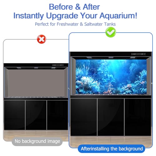 CICK SEED Aquarium Background & Fish Tank Background – Ultra HD Static Cling, No Tape, No Residue, Vibrant Underwater Scenery for Stunning Aquarium Decorations, Blue Ocean Theme 17.7 X 47.2 Inches - Image 2