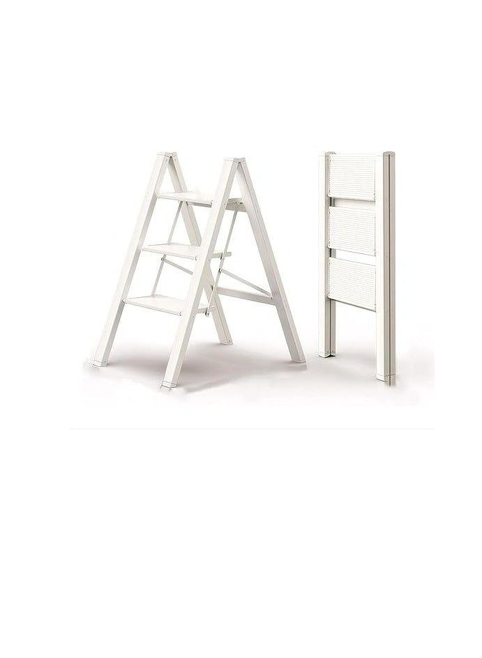 كول بيبي سلم ثلاثي الخطوات، سلم صغير منزلي، سلم مائل قابل للطي، سلم سميك من سبائك الألومنيوم، كرسي متعدد الوظائف - Image 1