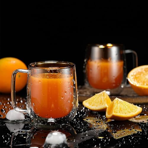 bellemax 300ml Doubles Wall Glass Coffee Mugs Clear Coffee Cups with Handles Perfect for Latte, Cappuccino, Espresso Coffee, Tea and Hot Beverages, Set of (2) - Image 5