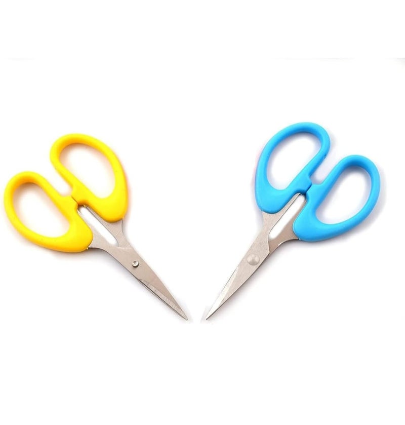 QWALITY Multipurpose Stainless Steel Scissors Small Size for Moustache Nose Hair Kitchen Use BUY ONE GET ONE FREE Pack of 2 