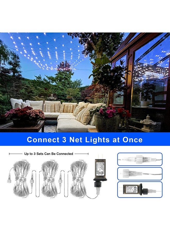 Litehom أضواء خيوط الجنية بشبكة LED من لايت هوم - أضواء LED للاحتفال بالديوالي لتزيين المنزل 6.6 قدم × 6.6 قدم 144 LED (شبكة بيضاء 2x2) - Image 4