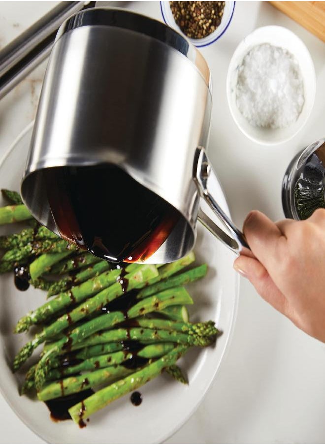 KitchenAid - KitchenAid 3-Ply Base Stainless Saucepan with Pour Spouts, 1.5 Quart, Brushed Stainless Steel - Image 1