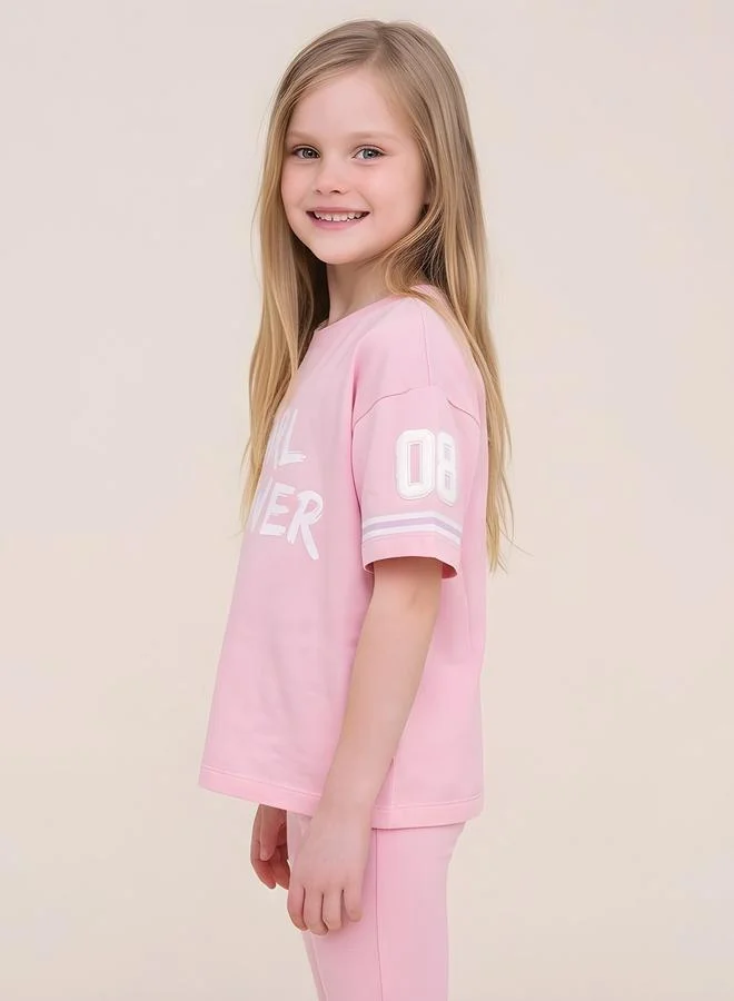 Take Two Girls Pink Girl Power T-Shirt and Leggings Set By Juniorloom