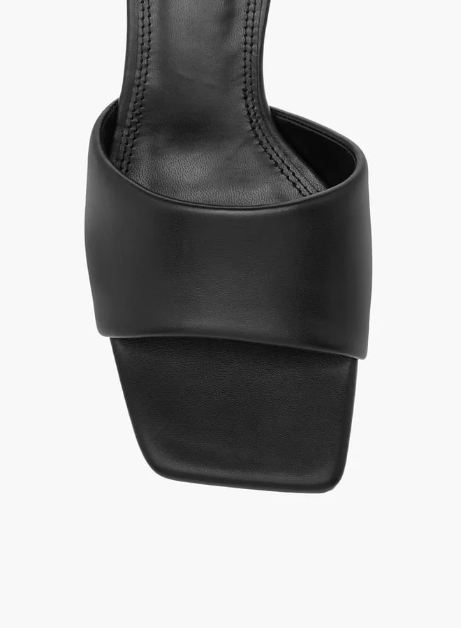 Celeste Women's Solid Slip-On Sandals with Stiletto Heels
