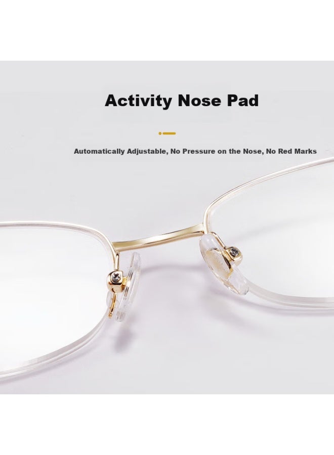 Sunset Red Xiyanghong Reading Gl For Women, Semi-rimless Frame, Fashionable And Youthful, High-definition Eye Protection For Elderly, Presbyopic Gl Pf1019, Bright Gold Color, 200 Degrees - Image 4