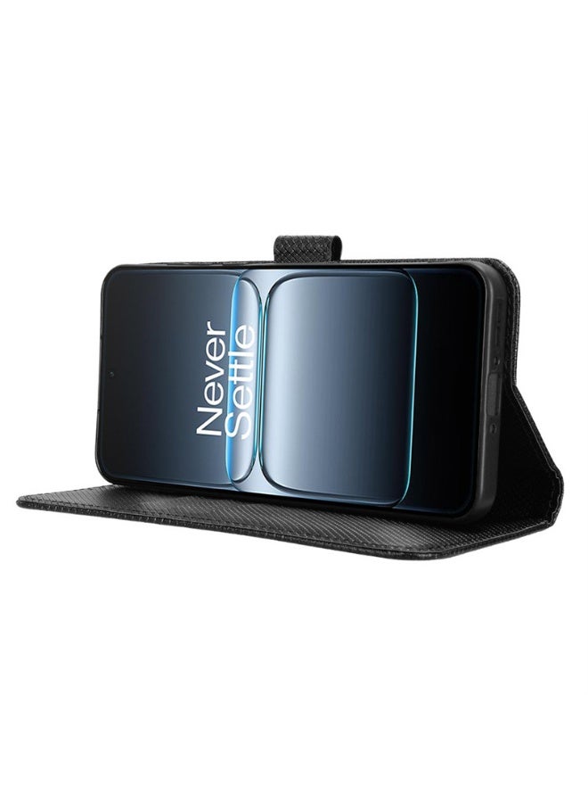 general Wallet Case for OnePlus Nord CE5" - 5G Cover - OnePlus Nord CE5 Case with Card Holder - Flip Stand with Magnetic Closure - Diamond Pattern PU Leather - Strong Protective - Image 4