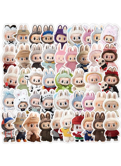 50-Piece LABUBU Stickers Pack Waterproof Cartoon Vinyl Stickers for Laptop