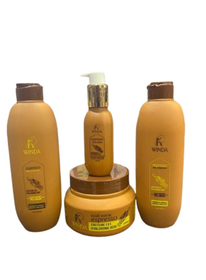 K Winda Espresso hair treatment set of four 500 ml size