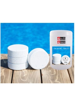 RACO Swimming Pool Chlorine Tablet Multi Functional Slow Dissolving Long Lasting Disinfection Treatment 250grm 4 Tablets