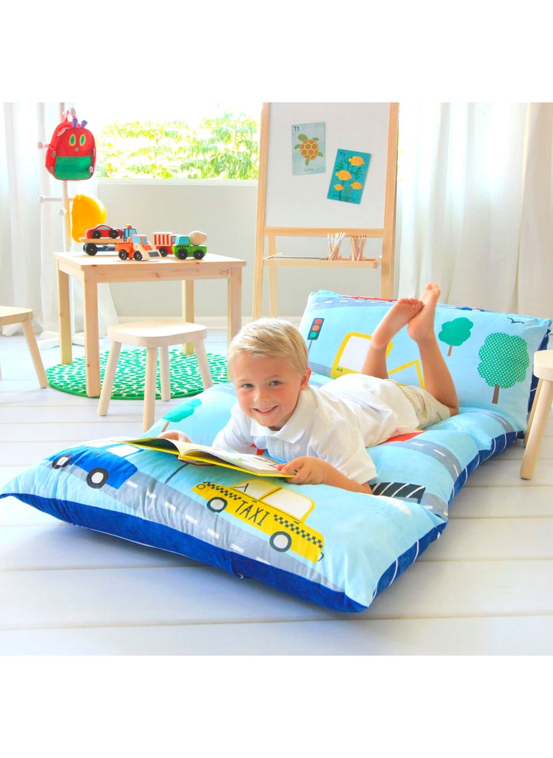 Butterfly Craze Butterfly Craze Floor Pillow Case Mattress Bed Lounger Cover Cars Blue King Size  Cozy Seating Solution for Kids  Adults Recliner Cushion Perfect for Reading TV Time Pillow Not Included 