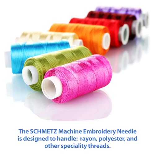SCHMETZ Embroidery Sewing Machine Needles - Precision Needles, Assorted Sizes, 5- Needle Cards, Pack of 5 - Image 3