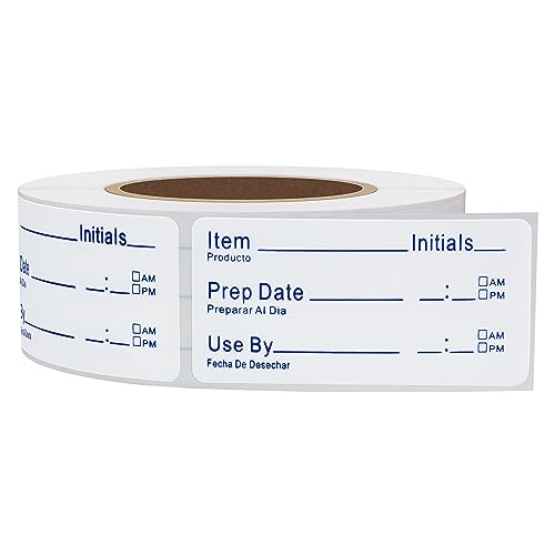 Hybsk 500pcs Freezer Labels for Food Storage Removable FIFO Use by Food Preparation Stickers Prep Date 1 x 2 Inch Labels (Dark Blue Font) - Image 4