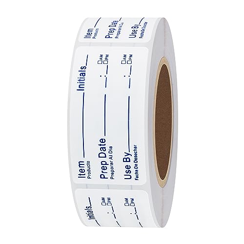 Hybsk 500pcs Freezer Labels for Food Storage Removable FIFO Use by Food Preparation Stickers Prep Date 1 x 2 Inch Labels (Dark Blue Font) - Image 3