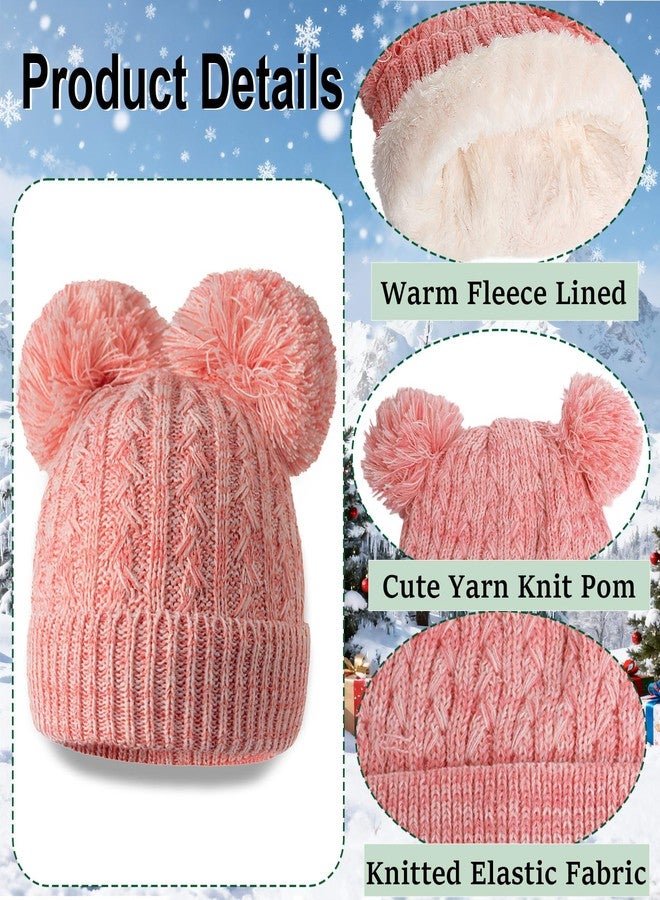 techcity Kids Beanie Scarf Gloves Set, Boys Girls Toddler Winter Warm Fleece Lined Hat with Pom Pom Knit Scarf Mittens 3 in 1 Gift Set - Image 5