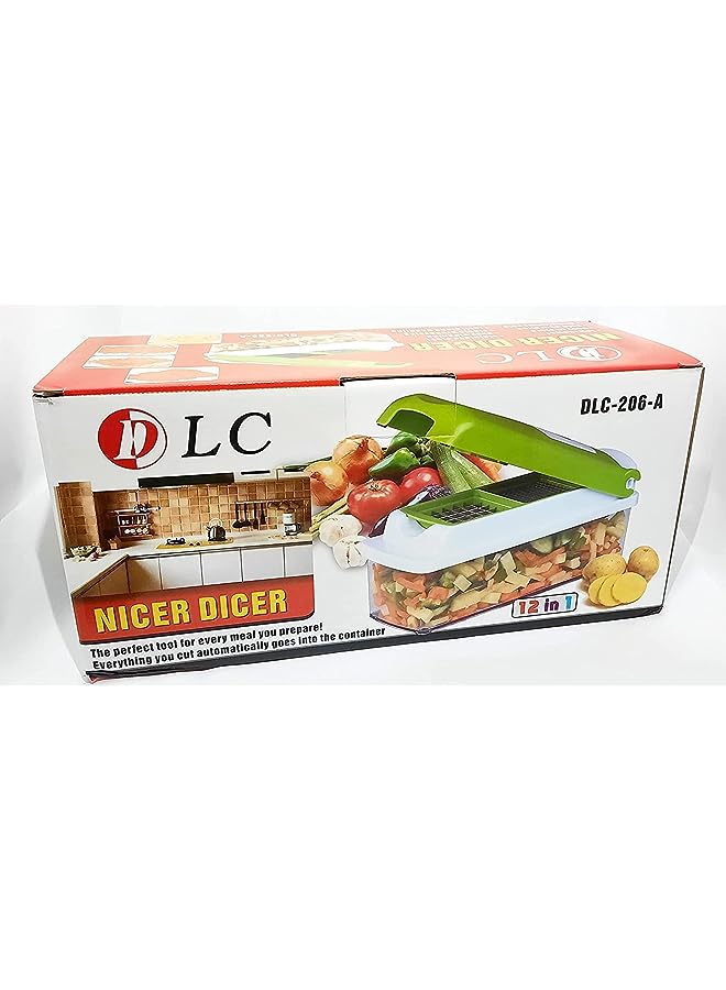 Nicer Dicer قطاعة و مقشرة و قطاعة و مبشرة و مبشرة و مقشرة و خضار و فواكه (12 قطعة) - Image 1