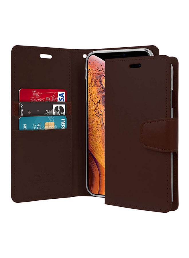 Loquat Leather Protective Case Cover For iPhone XS Max Dark Brown - Image 1