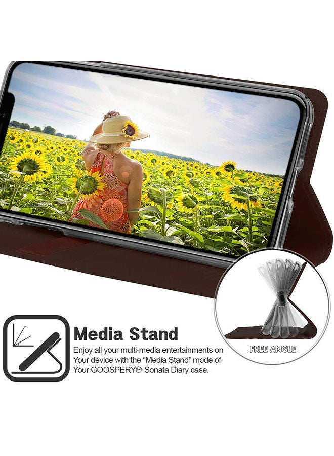 Loquat Leather Protective Case Cover For iPhone XS Max Dark Brown - Image 2