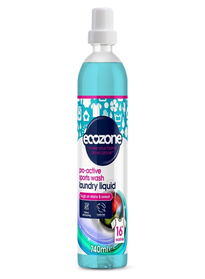 Ecozone Laundry Liquid Sports Wash, 750 ml, Tough on Grass, Sweat and Odours, 16 Washes - Image 1