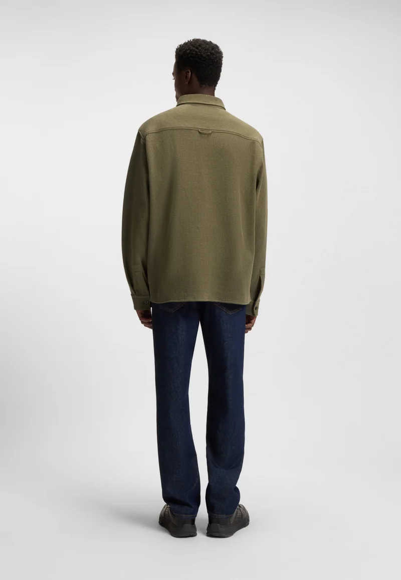 HUGO Oversized-fit shirt in a structured cotton blend