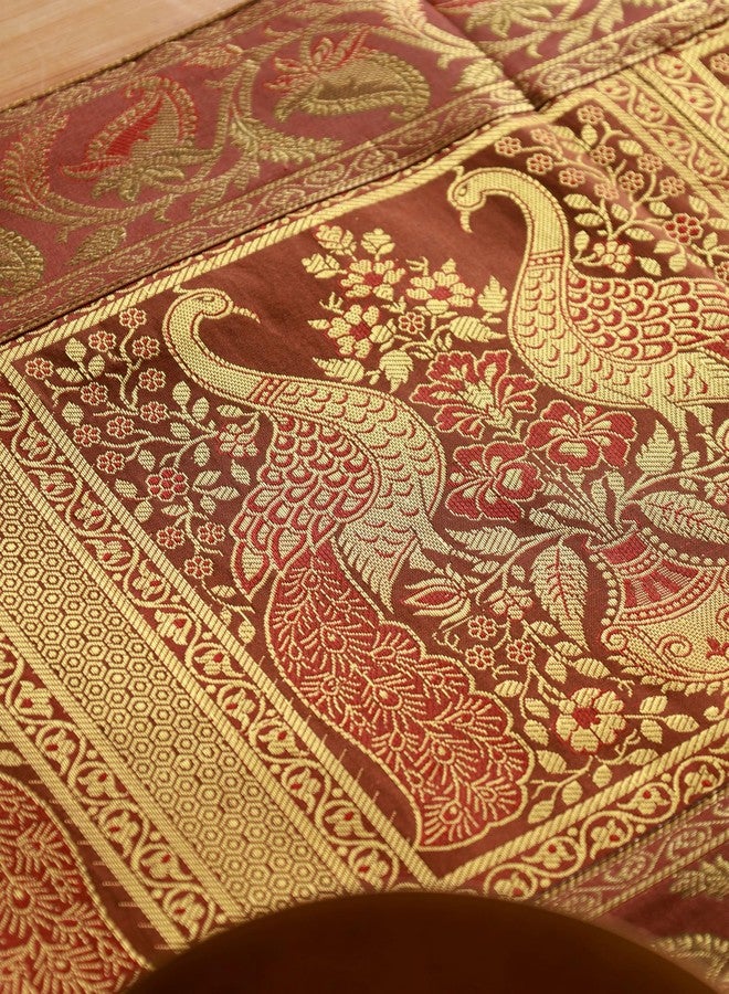 COTSILER Indian Decorative Silk Table Runner, 16x60 Inches Table Runners for Events and Parties, Celebaration & Home Decoration ,Multicolor (Coffee) - Image 4