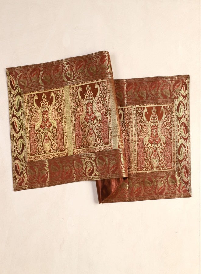 COTSILER Indian Decorative Silk Table Runner, 16x60 Inches Table Runners for Events and Parties, Celebaration & Home Decoration ,Multicolor (Coffee) - Image 5