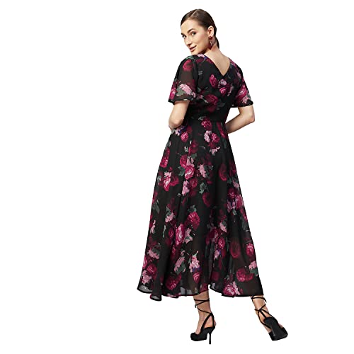 rare Women's Georgette Fit and Flare Maxi Dress (EP6006_Black_M) - Image 4