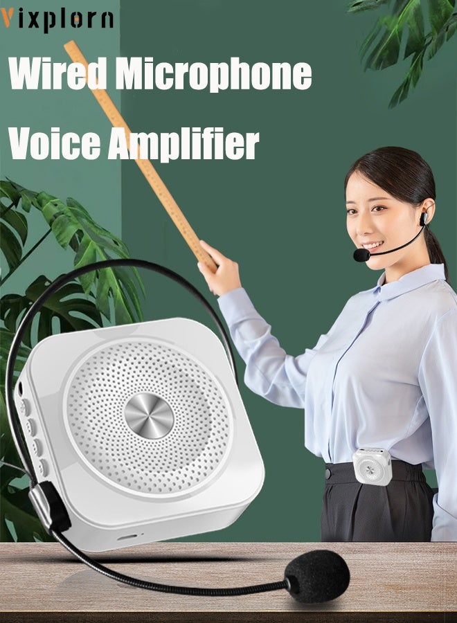 Vixplorn Bluetooth voice amplifier, wired microphone speaker, portable amplifier, supports USB drives and TF cards, suitable for teachers, tour guides, etc. - Image 1