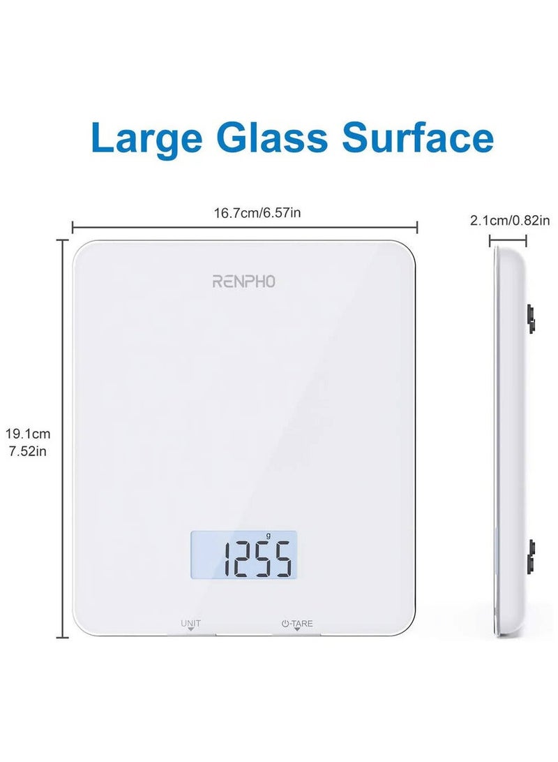RENPHO Calibra 1 Smart Nutrition Scale ES-SNG01-WH – 5kg Digital Food Scale with LCD Display, Calorie Tracking, Coffee Timer, Tare Function, Gennec App Support – White - Image 2