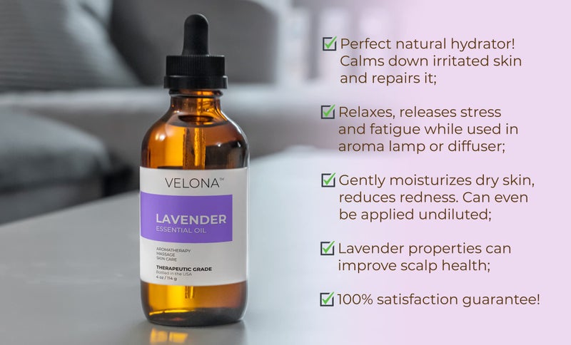 velona Lavender Essential Oil 4 Fl Oz | Therapeutic Grade | for Aromatherapy Diffuser, Massage, Skincare, Haircare, Soapmaking - Image 3