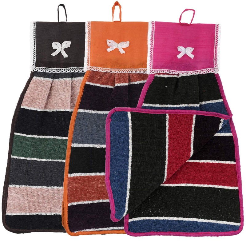 Kuber Industries Hanging Cotton 3 Pieces Cotton Washbasin Napkin/Hand Towel for Kitchen and Bathroom (Multi) - CTKTC45580 - Image 1