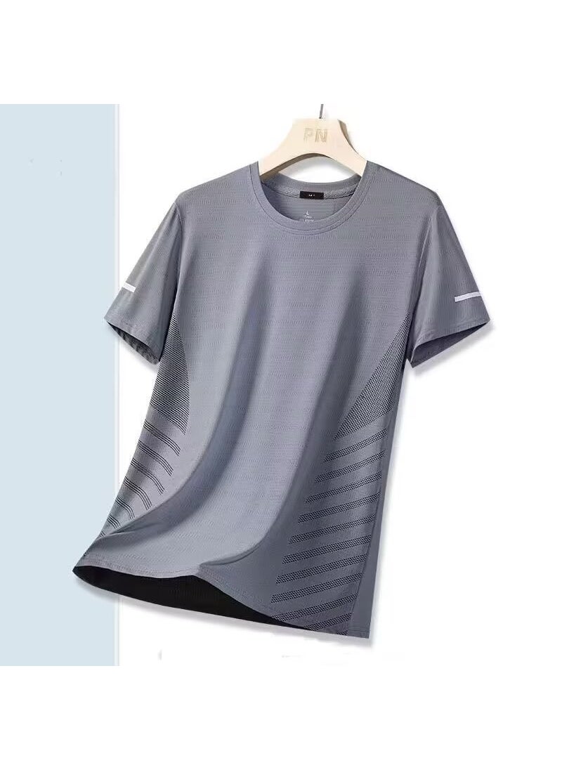 Generic - Mens Breathable Mesh Quick-Dry Short Sleeve T-Shirt fog blue - Image 1