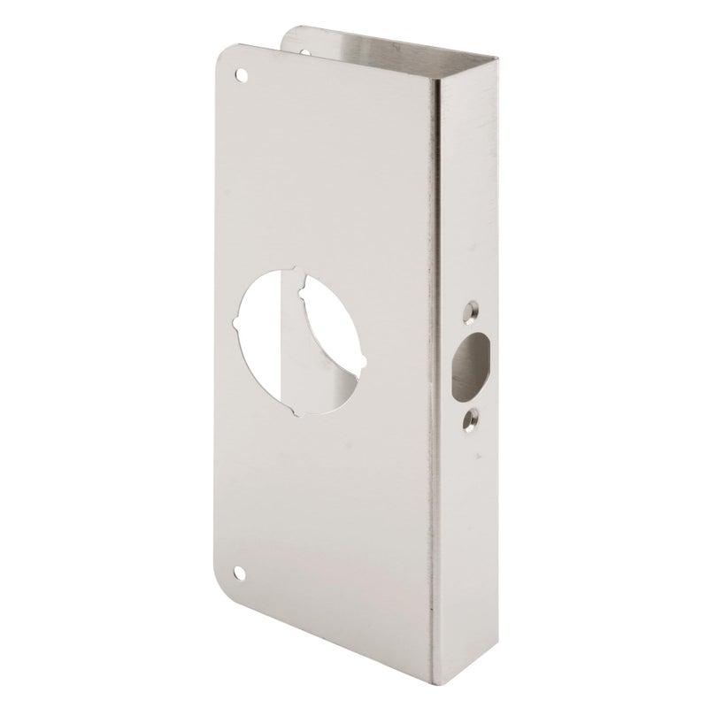 Prime-Line U 9585 Stainless Steel Lock and Door Reinforcement Plate for 1-3/8 In. Thick Doors, Stainless Steel Finish (Single Pack) - Image 1