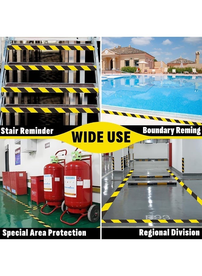 Black Yellow Warning Safety Stripe Tape Caution Tape Strong Adhesive Waterproof Wear Resistant Durable Safety Stripe for Marking Floors Walls Pipes Stairs Industrial Home Garage Factory Equipment,5cm x 33m,2inch x 110ft - Image 2