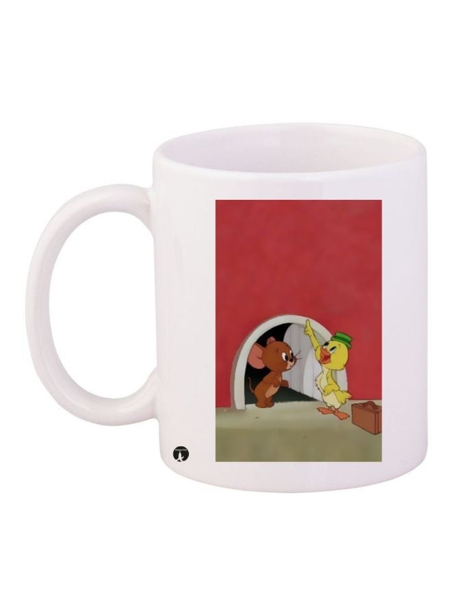 RYN Jerry Printed Coffee Mug White/Red/Yellow 11ounce