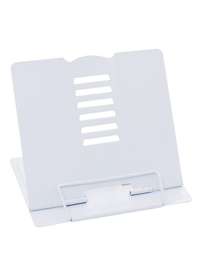 NIBEMINENT Anti-Slip Adjustable and Folding Book Stand White