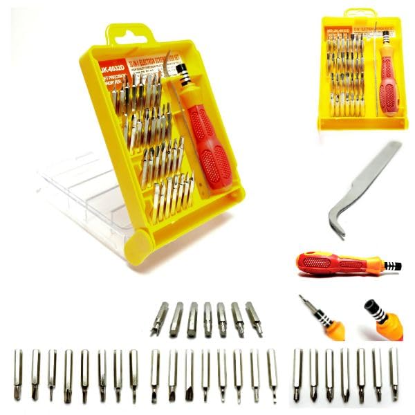Adultokids Professional Mobile Screwdriver kit 32 in 1 set for Mobile,Laptop,Tablet,PC & Household Electronics Service Home Tool,Replaceable Multitool Portable Set,Durable rubber grip handle...! - Image 1