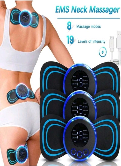 LCD Display EMS Neck Massage Electric Massager Cervical Neck Back Patch 8 Mode Pulse Muscle Stimulator