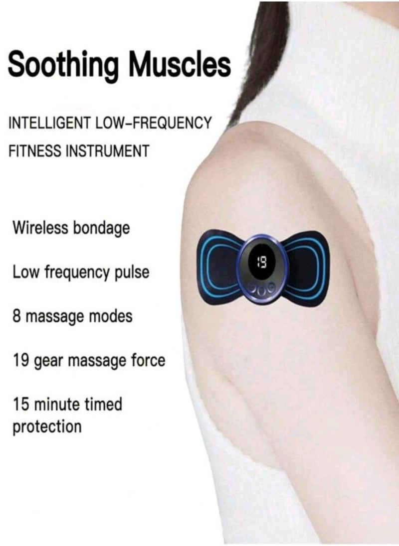 LCD Display EMS Neck Massage Electric Massager Cervical Neck Back Patch 8 Mode Pulse Muscle Stimulator