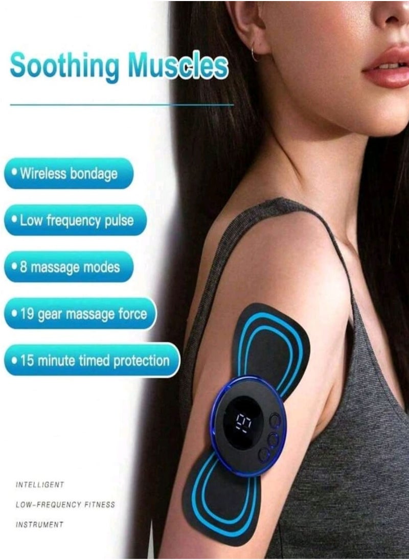 LCD Display EMS Neck Massage Electric Massager Cervical Neck Back Patch 8 Mode Pulse Muscle Stimulator
