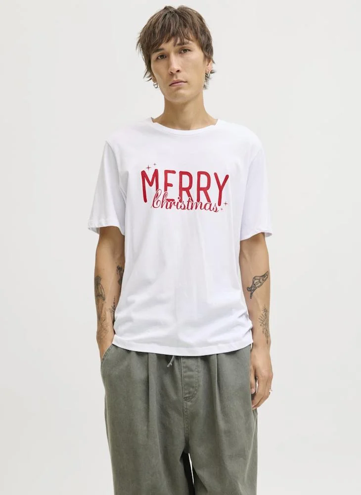 JACK & JONES Merry Christmas Regular Fit Crew Neck T-Shirt