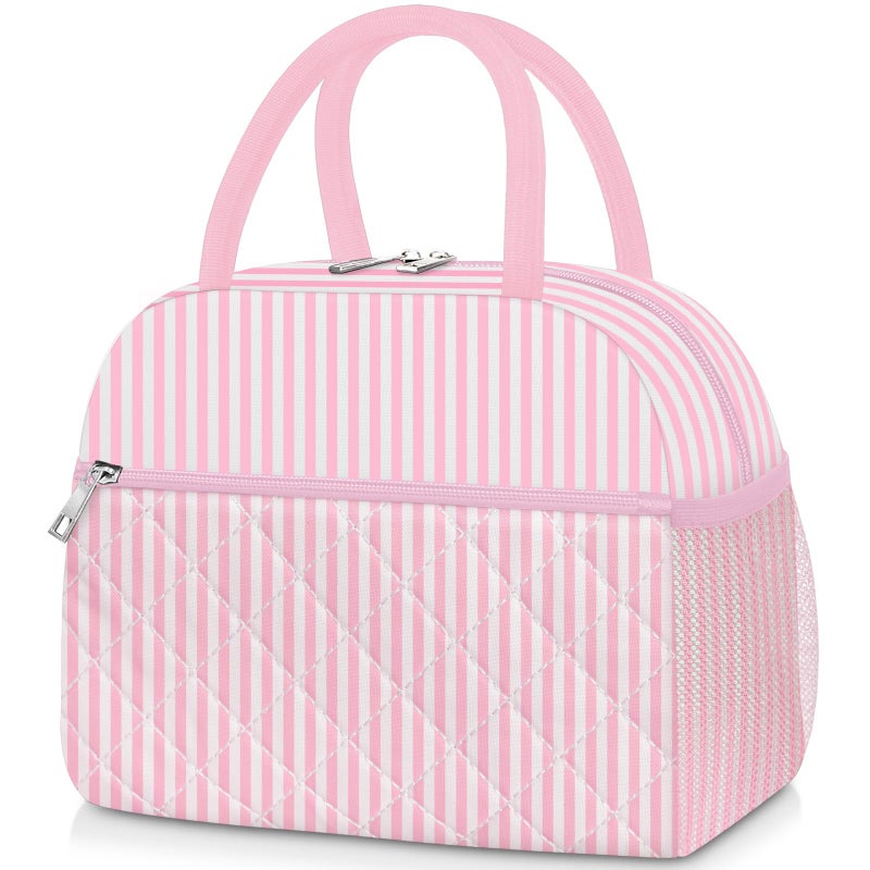 KUBYA Lunch Box for Women Adult Men Cute Insulated Lunch Bag Women Quilted Reusable Large Lunch Boxes Tote Bag Leakproof Simple Thermal Cooler Bag for Work Office Picnic - Image 2