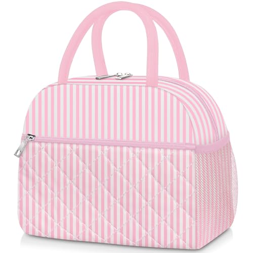 KUBYA Lunch Box for Women Adult Men Cute Insulated Lunch Bag Women Quilted Reusable Large Lunch Boxes Tote Bag Leakproof Simple Thermal Cooler Bag for Work Office Picnic - Image 1