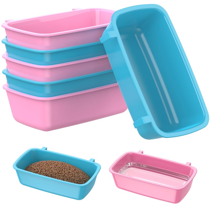 Pawfly Hanging Feeder, Food and Water Container, 6 Pcs Plastic Keepers for Cages Rabbit, Feeding Dishes Coop Cups for Parrots Hamsters Guinea Pigs & Other Small Pets - Image 1