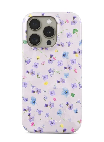 BURGA iPhone 16 Pro  Case, 2 Piece Hard Shell + TPU Silicone Interior, Shock Absorption, All Port Accessible, Raised Bezel For Screen & Camera Protection, Never Fading HQ Print,Wildflower