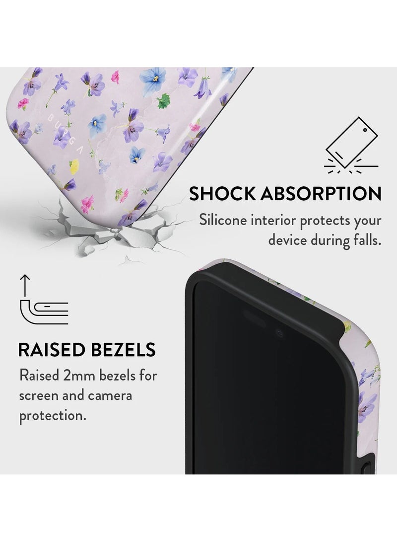 BURGA iPhone 16 Pro  Case, 2 Piece Hard Shell + TPU Silicone Interior, Shock Absorption, All Port Accessible, Raised Bezel For Screen & Camera Protection, Never Fading HQ Print,Wildflower - Image 4