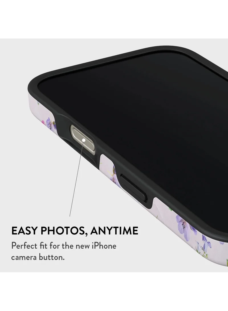 بورجا جراب iPhone 16 Pro، قطعتان من الغلاف الصلب + بطانة داخلية من السيليكون TPU، ممتص للصدمات، يمكن الوصول إلى جميع المنافذ، إطار مرتفع لحماية الشاشة والكاميرا، طباعة عالية الجودة لا تتلاشى أبدًا، زهرة برية