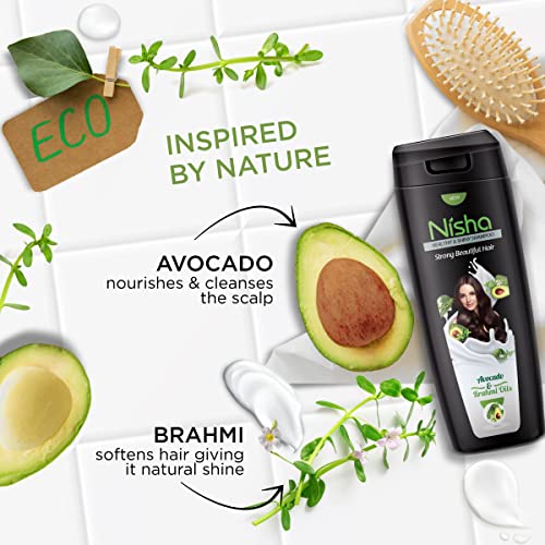 Nisha Avocado & Brahmi Shampoo For Strong and Shiny Hair, 650 ML - Image 4